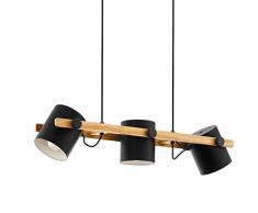 EGLO HORNWOOD - Lampada 60 W, colore: Nero/Marrone, nero, marrone 60W