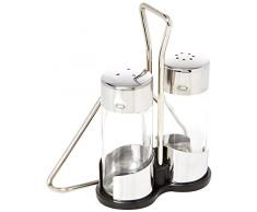 Tescoma 650330 Club Set Sale e Pepe con Portatovaglioli e Stand, Vetro, Trasparente, 1 Pezzo