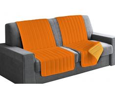 Italian Bed Linen Seduta Fascia Copridivano, Microfibra, Arancio/Giallo, 190x60x6 cm