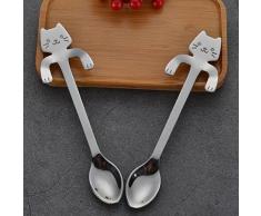 AKORD Cucchiaio da tè da Appendere, Acciaio Inox 304, Argento, 11.8cm x 1.8cm