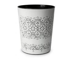 Canyon Flora - Cestino per rifiuti da 9 Litri, per Ufficio, Camera da Letto, Bagno, Colore: Bianco