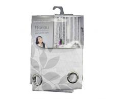 Douceur d interno tenda a occhielli Imprime Farandole, Poliestere, Bianco, 260Â x 140Â cm