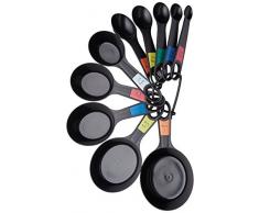 Kitchen Craft Set di 10 Misurini in Plastica a Forma di Cucchiaio, Silicone, Multicolore