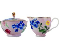 Maxwell & Williams Teas & Cs Brocca per Latte e zuccheriera con Design Contessa, Porcellana, Rosa