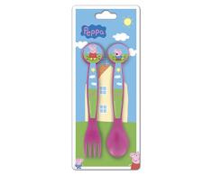 Viscio Trading 153006 Cucchiaio e Forchetta Peppa Pig, Acciaio, Multicolore, 2 x 9 x 22 cm, 2 unitÃ 
