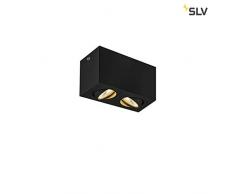 SLV TRILEDO Double - Lampada da soffitto a LED per interni, 3000 K, 16 W, in alluminio, 14 W, colore: Nero