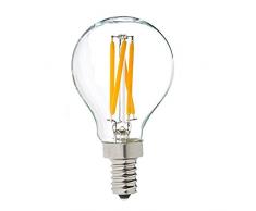 Bulk Hardware Lampadina a Filamento LED G45, Attacco a Vite Edison, E14 in Vetro, Equivalente a Una Lampada da 40 W, 4 W, Bianco