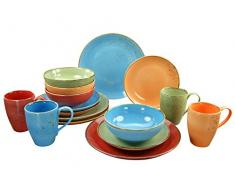 Creatable 19989, Serie Nature Collection mediterran, Set di stoviglie Servizio da tavola 16Â Pezzi Servizio Combinato, Pietra, Multicolore, 34Â x 31.5Â x 32Â cm, 16Â unitÃ 