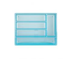 Excelsa Portaposate, 5 Scomparti, Polipropilene, Azzurro, 38 x 29 cm