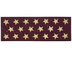 Jute & Co. Zerbino in Cocco Modello Stelle, Rosso Scuro, 26 x 75 cm