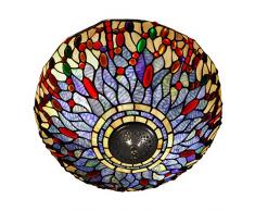 World Art, TWPD16244, Plafoniera dragonfly, Lampade Tiffany, 41 x 27 x 41 Cm