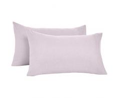 AmazonBasics - Set di 2 federe in microfibra mÃ©lange 50 x 80 cm - Viola (Purple Dusk)