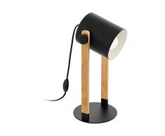 EGLO HORNWOOD Lampada da Tavolo 28 W, Nero, Marrone