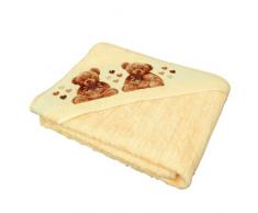 Dyckhoff 1449155800 - Asciugamano da Bagno con Cappuccio per Bambino con Orsacchiotto, 100 x 100 cm, Colore: Giallo