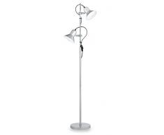 Ideal Lux Polly PT2 Argento Lampada da Terra E27
