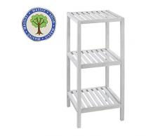 Wenko 22860100Â porta Norway con 3Â ripiani Natura Bianco Scaffale per il bagno, scaffale componibile, in legno di noce, BiancoÂ âÂ colore: Bianco calce, 36Â x 36Â x 79Â cm
