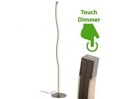 Briloner Leuchten 1374-012 - Lampada a stelo a LED, a 2 luci, a intensità variabile, 1800 lm, in metallo, 17,3 W, colore: Nichel opaco