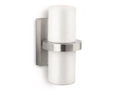 Philips Humm Lampada da Parete per Esterno, Cilindro Vetro e Inox, Lampadina Inclusa