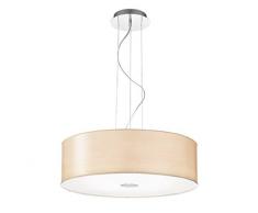 Ideal Lux Woody SP5 Lampada a Sospensione, Metallo, Betulla