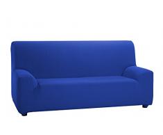 Martina Home Tunez Copridivano elastico, Tela (50% poliestere, 45% cotone, 5% elastan), Blu Elettrico, 4 posti da 240 a 270 cm di larghezza