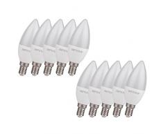 Imperia 6013069 Lampadina LED Oliva E14, 6 W, Bianco Opale, 10.6 x 3.7 x 3.7 cm 10 unitÃ 