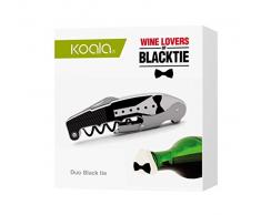 Koala 63340000 - Set cavatappi e Tappo dosatore antigoccia, Colore: Nero