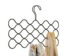 InterDesign Classico Portasciarpe a 23 Anelli Ondulati, Metallo, Marrone, 42x2x17.25 cm