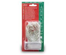 Konstsmide 1408-103 / Catena di luci LED / 20 diodi bianco caldi/a batteria sino a 30h / cavo trasparente