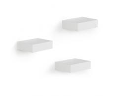 King Home M1106004 Mensola Stondata in Truciolare Nobilitato Bordato su 3 Lati 70X19,5X1,8H Bianco