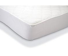 AmazonBasics - Coprimaterasso Trapuntato e Impermeabile per Matrimoniale, 150 x 200 cm bianco