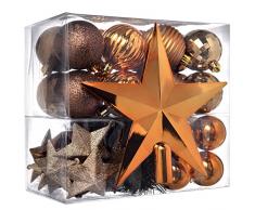 WeRChristmas - Set di decorazioni natalizie, 42 pezzi tra cui palline, punta per albero di Natale e ghirlanda marrone / cioccolato / caffÃ¨ / champagne
