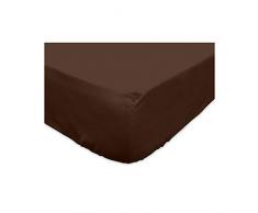 atmosphere Lenzuolo con Angoli in Tinta Unita 160 x 200 cm Atmo Cioccolato