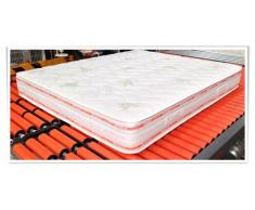 MiaSuite Ailime Top Materasso Matrimoniale Sfoderabile Memory, 160x195x25 cm, Aloe Vera, Bianco