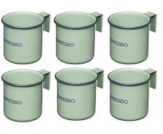 Kitchencraft Living Nostalgia tazzine da caffÃ¨, 75Â ml (2.5Â FL. oz) (Set of 6), Smalto, English Salvia, 7Â x 5Â x 5Â cm