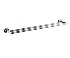 Bisk Go Gamma portasciugamani Doppio, in Zinco, Alluminio e Acciaio Inox, Cromato, 62.5Â x 10.5Â x 3.3Â cm