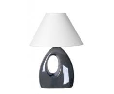 Lucide 14558/81/36 - Hoal, lampada da tavola in ceramica e cotone, colore: Grigio