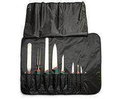 Sanelli Premana Professional Rotolo Cuoco e coltelli, Acciaio Inossidabile, Verde / Rosso, 74 x 1 x 55 cm, 9 UnitÃ 