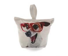 VERSA 21350091 Fermaporta Cane, Tessuto, Marrone, 22 x 10 x 30 cm