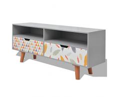 vidaXL - Mobile Basso per TV, in MDF, 120 x 30 x 50 cm, Colore: Grigio