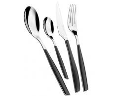 BUGATTI Set Posate 24 Pezzi Glamour Nero fumé