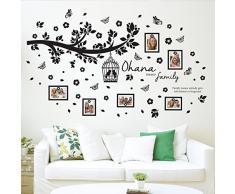 WALPLUS Adesivi da Parete Marca, Motivo Albero genealogico Ohana, autoadesivi e Rimovibili, Decorazioni per Stanza dei Bebè, Asilo, cameretta dei Ragazzi, Ristorante, Bar, Hotel, Ufficio, casa