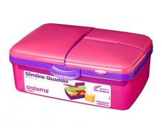 Sistema Contenitore portapranzo Slimline Quaddie, con Borraccia, plastica, Pink/Purple, 1,5 l