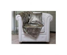 Soleil docre 512147 - Plaid Effetto Pelle di Coccodrillo, 110 x 140 cm, Colore: Marrone
