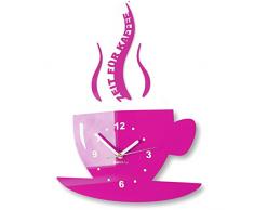 FLEXISTYLE Tazze - Orologio da Parete per caffÃ¨/Cucina, Stile Moderno, Colore: Rosa