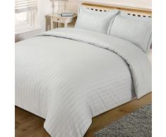 Dreamscene â Set Copripiumino matrimoniale da letto a righe, in satin, argento, King