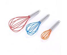 TP Frusta in Silicone con Manico in Acciaio Inox, 3 pz