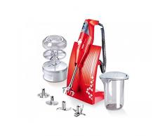 Bamix - SwissLine Rosso 200W Bundle Pack - Robot da Cucina Frullatore ad Immersione con 4 Lame e Accessori
