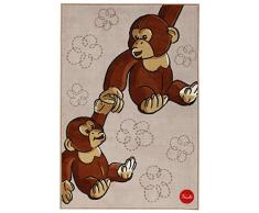 Viva Tappeti Trudi Tappeto, Materiale Sintetico, Marrone Multicolore, 80x130x14 cm