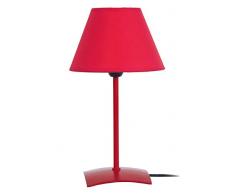 Tosel 62490 - Lampada da tavolo Kola in acciaio, 60 W E14, rosso, E14
