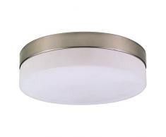 Globo - Lampada da soffitto E27, 40 Watt, 230 V, 2 x vetro opale nichel opaco